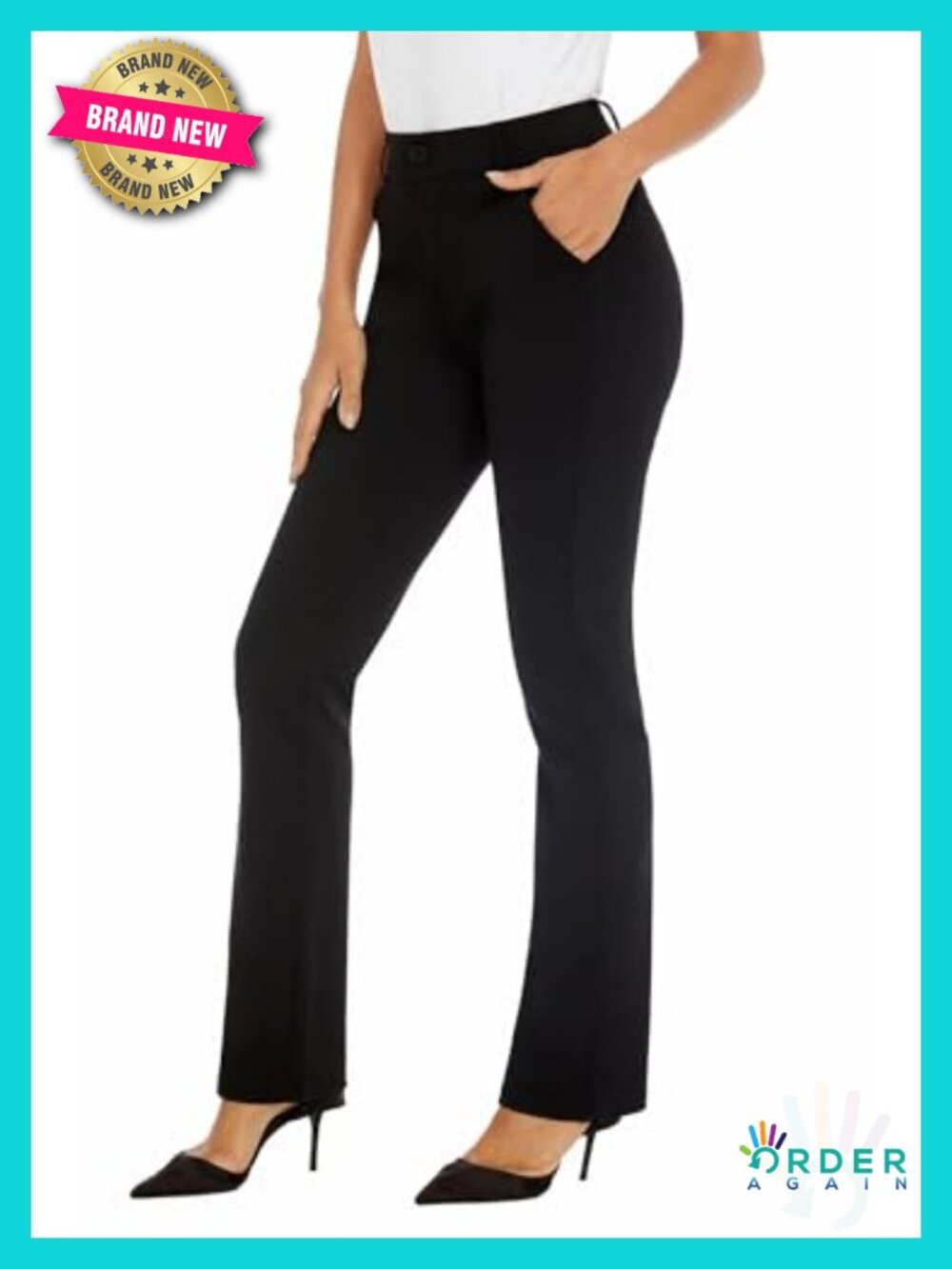Barely Bootcut Stretch Dress Pants - High Waisted Work Pants